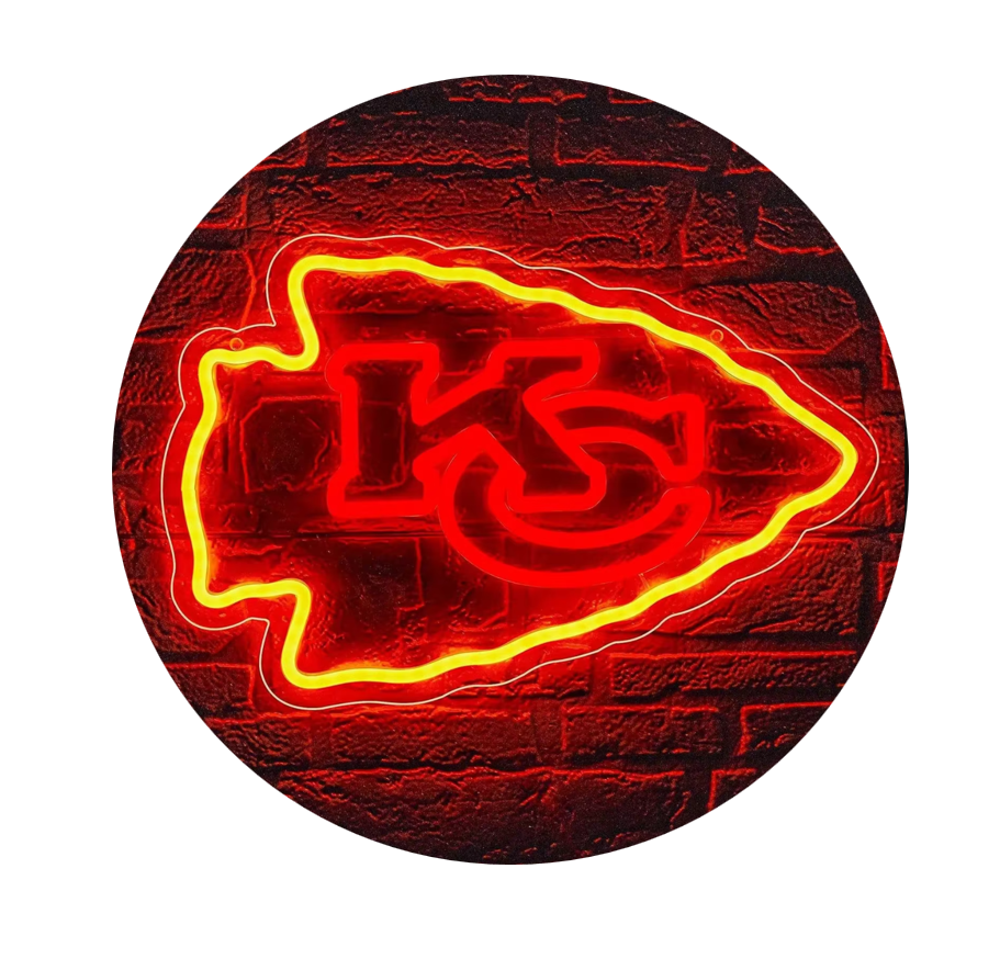 Foto 2 pulgar | Letrero de Neón NFL Logo Kansas City para Decoración 41 cm
