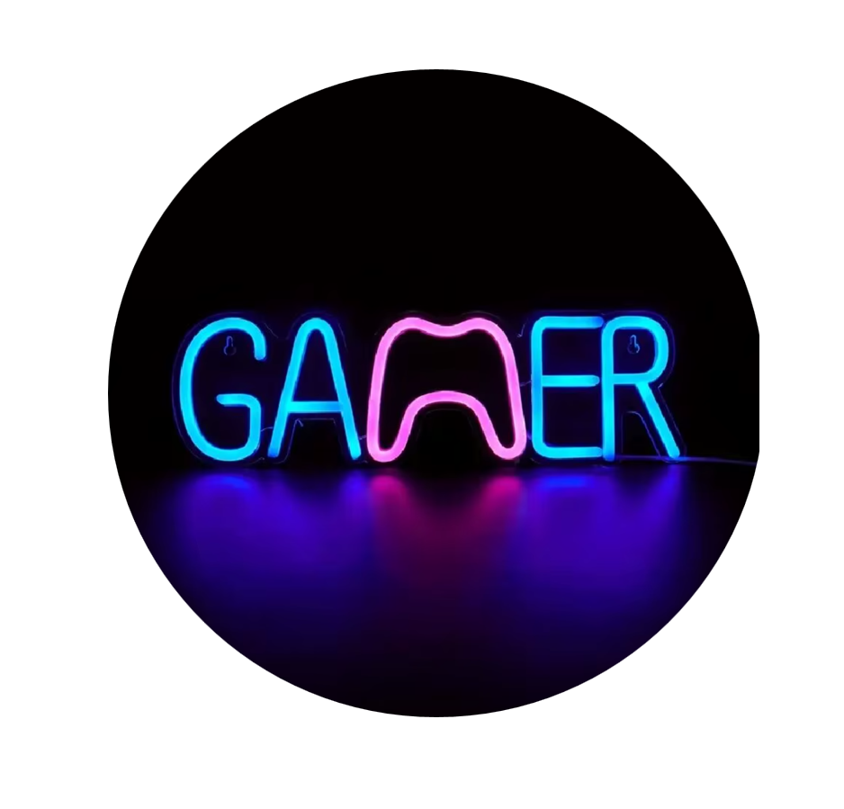 Foto 2 pulgar | Letrero de Neón Led Gamer para Decoración 36 cm
