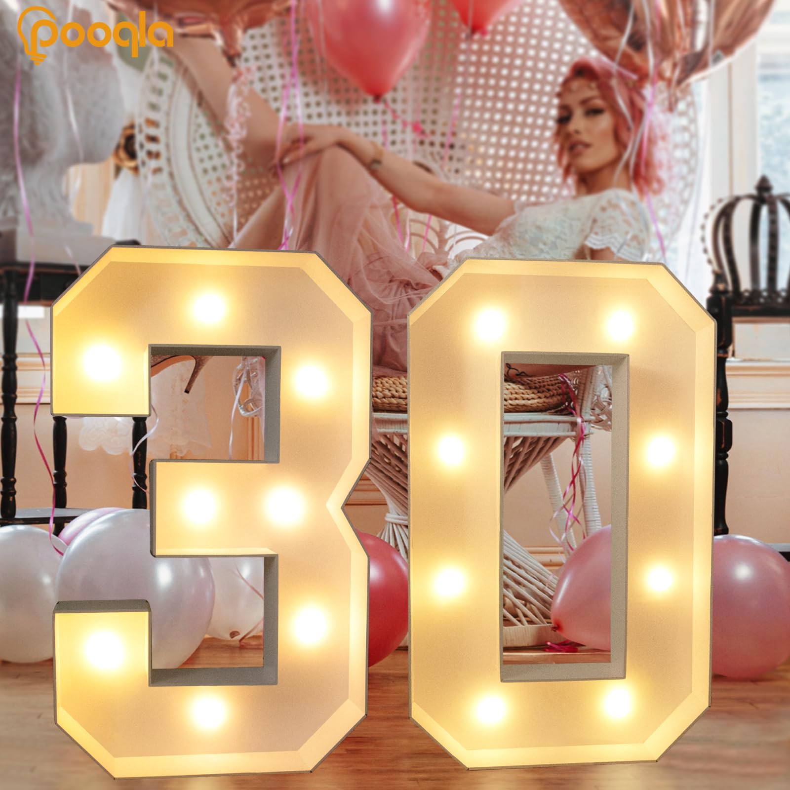 Foto 7 | Marquee Number Pooqla Led De 3 Pies Con Luz Blanca Cálida, Número 6 - Venta Internacional.