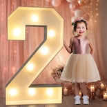Marquee Number Pooqla, Luz Led De 3 Pies, Luz Blanca Cálida, Número 2 - Venta Internacional.