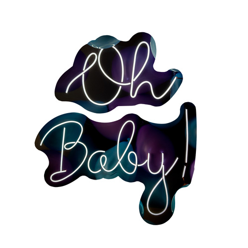 Letreros Led Neón Oh Baby Dos Piezas Decorativo Luminoso