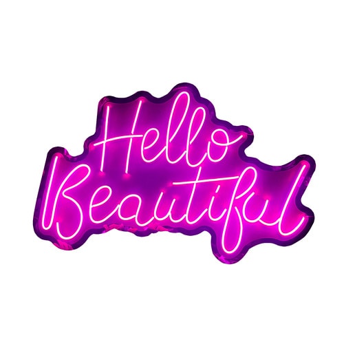 Letreros Neón Led Anuncios Hello Beautiful Luminoso Decorativo $1,572