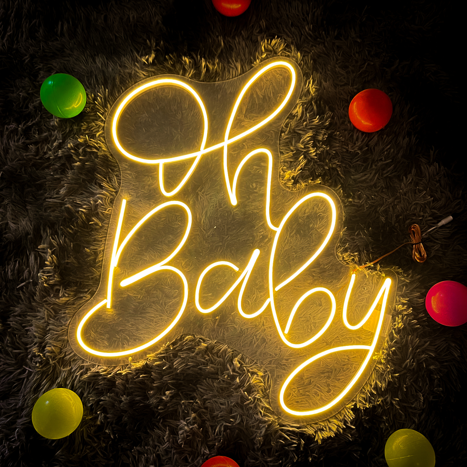 Foto 2 | Letrero Led Neón Oh Baby 2 Renglones Luminoso Decorativo