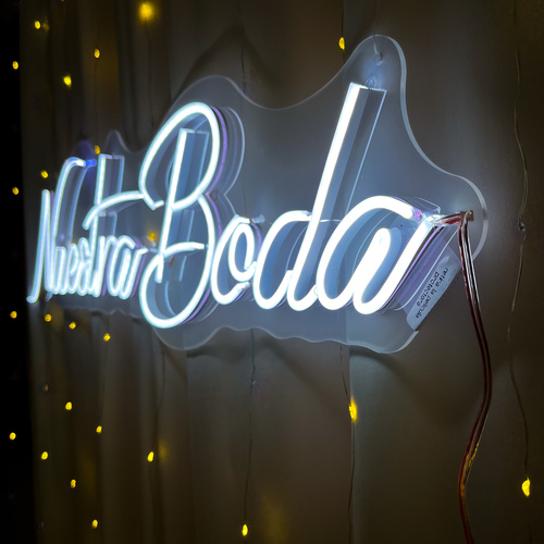 Foto 5 pulgar | Letrero Led Neón Nuestra Boda Decorativo Luminoso Fiesta