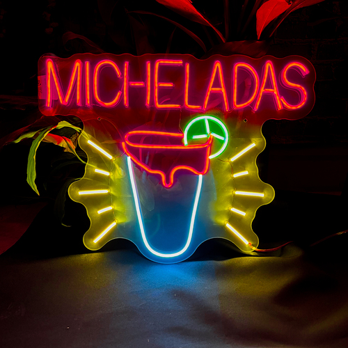 Foto 3 pulgar | Letrero Led Neón Micheladas 50 x 38 cm