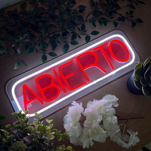 Foto 4 pulgar | Letrero Led Neon Abierto Negocio Decorativo Luminoso 41 x 14 cm Acrílico Manguera LED Flex