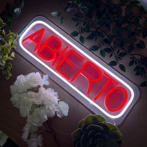Foto 5 pulgar | Letrero Led Neon Abierto Negocio Decorativo Luminoso 41 x 14 cm Acrílico Manguera LED Flex