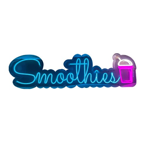 Letrero Led Neón Smoothies Luminoso Decorativo $1,143