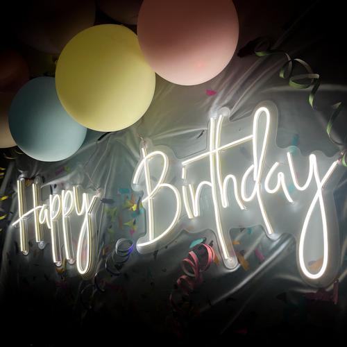 Foto 4 pulgar | Letrero Led Neón Happy Birthday Luminoso Decorativo Cumpleaños Evento Fiesta