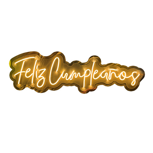 Letrero Led Neón 'Feliz Cumpleaños' Luminoso Evento