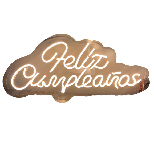 Letrero Led Neón 'Feliz Cumpleaños' Decoración Fiesta Luminoso