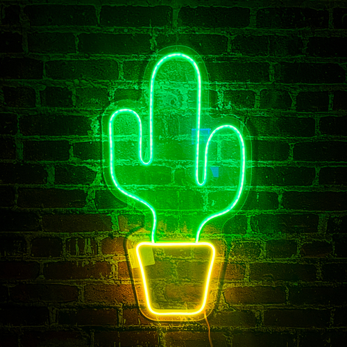 Foto 3 pulgar | Letrero Led Neón Cactus Lámpara