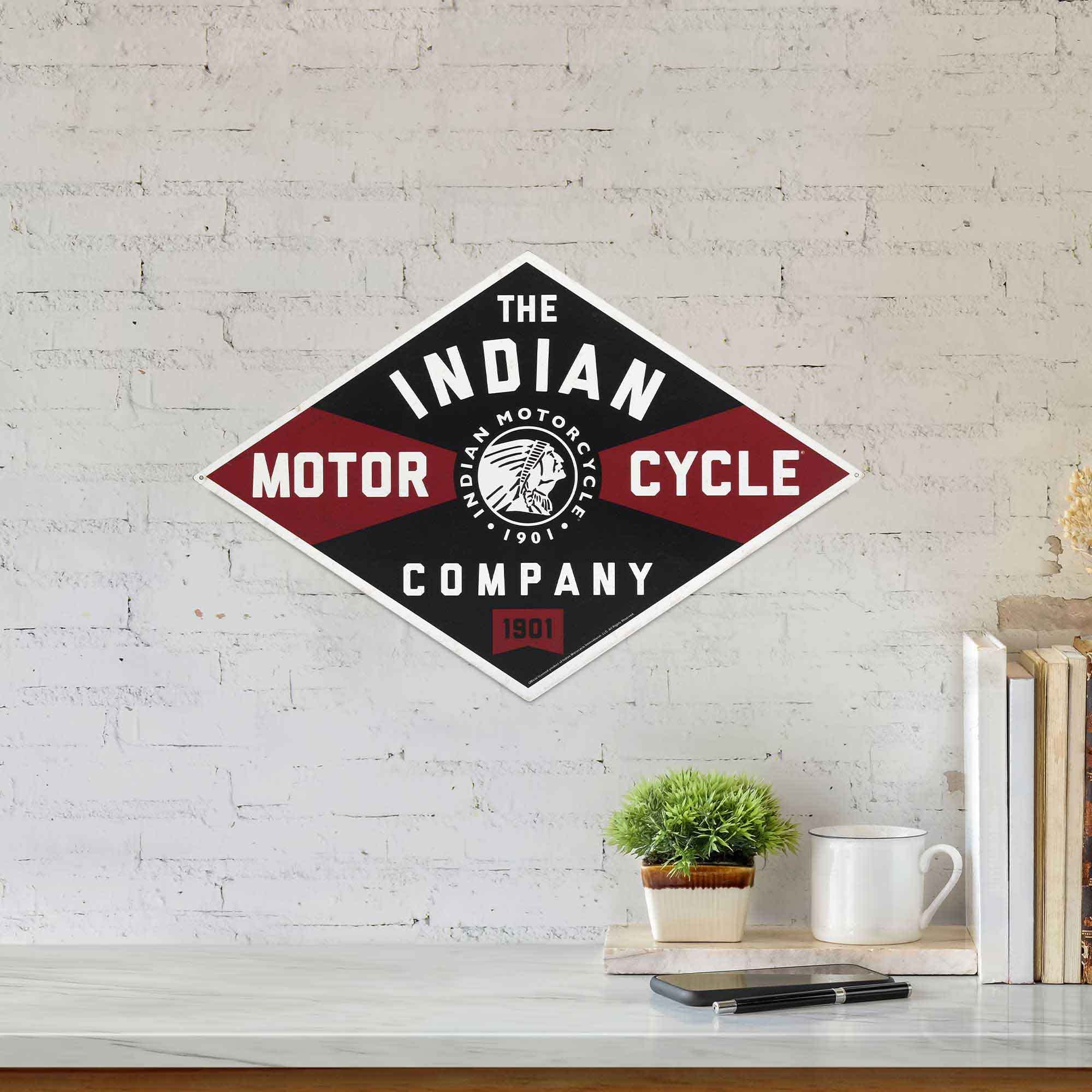 Foto 6 pulgar | Letrero Vintage De Metal Indian Motorcycle Company, Tamaño Grande - Venta Internacional.