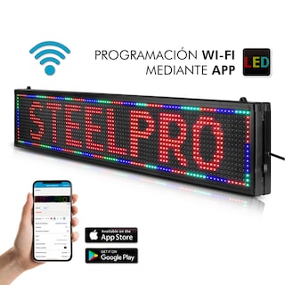 Foto 2 | Letrero Led Programable Wifi Publicidad 100cmx20cm Steelpro
