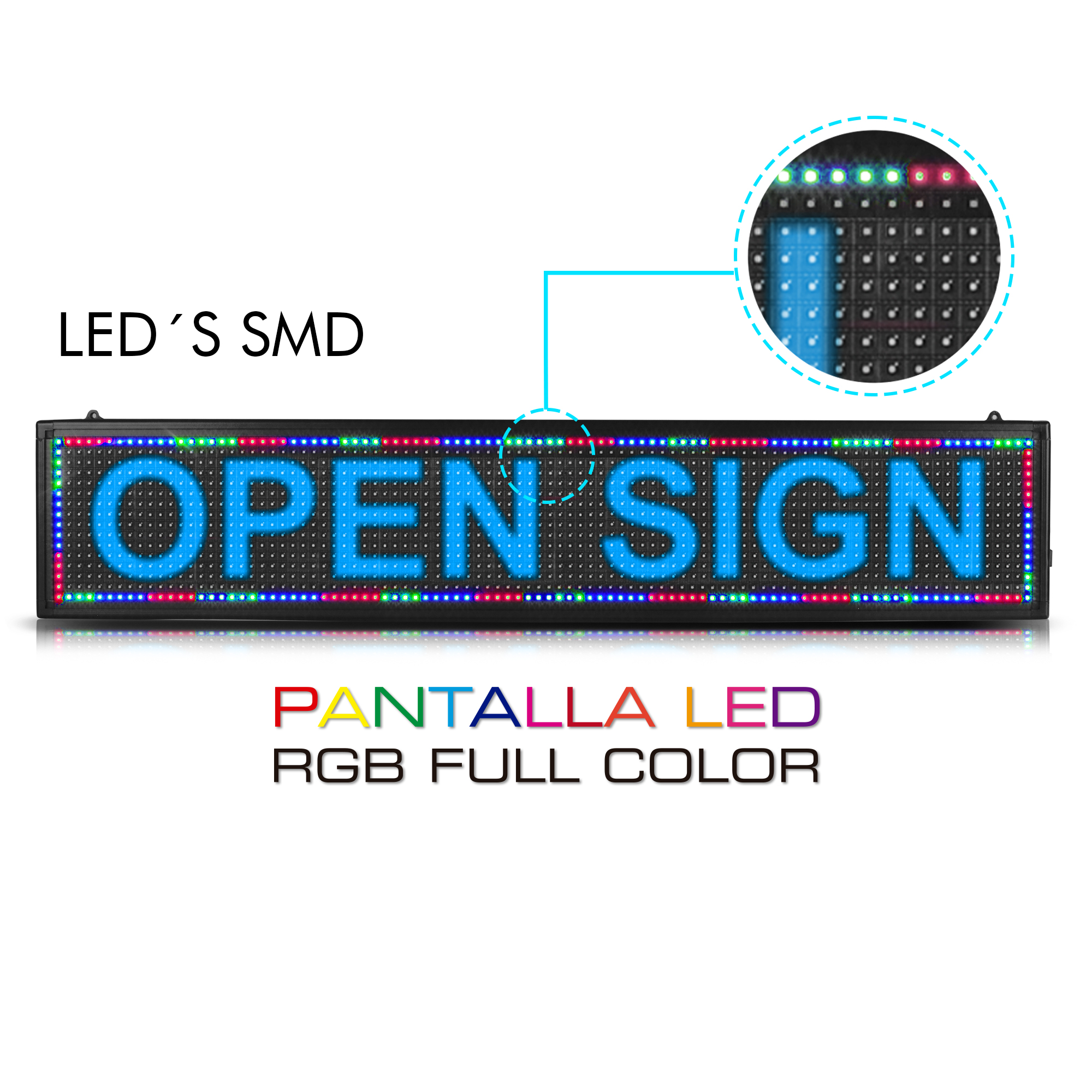 Foto 6 pulgar | Letrero Led Programable Wifi Publicidad 100cmx20cm Steelpro