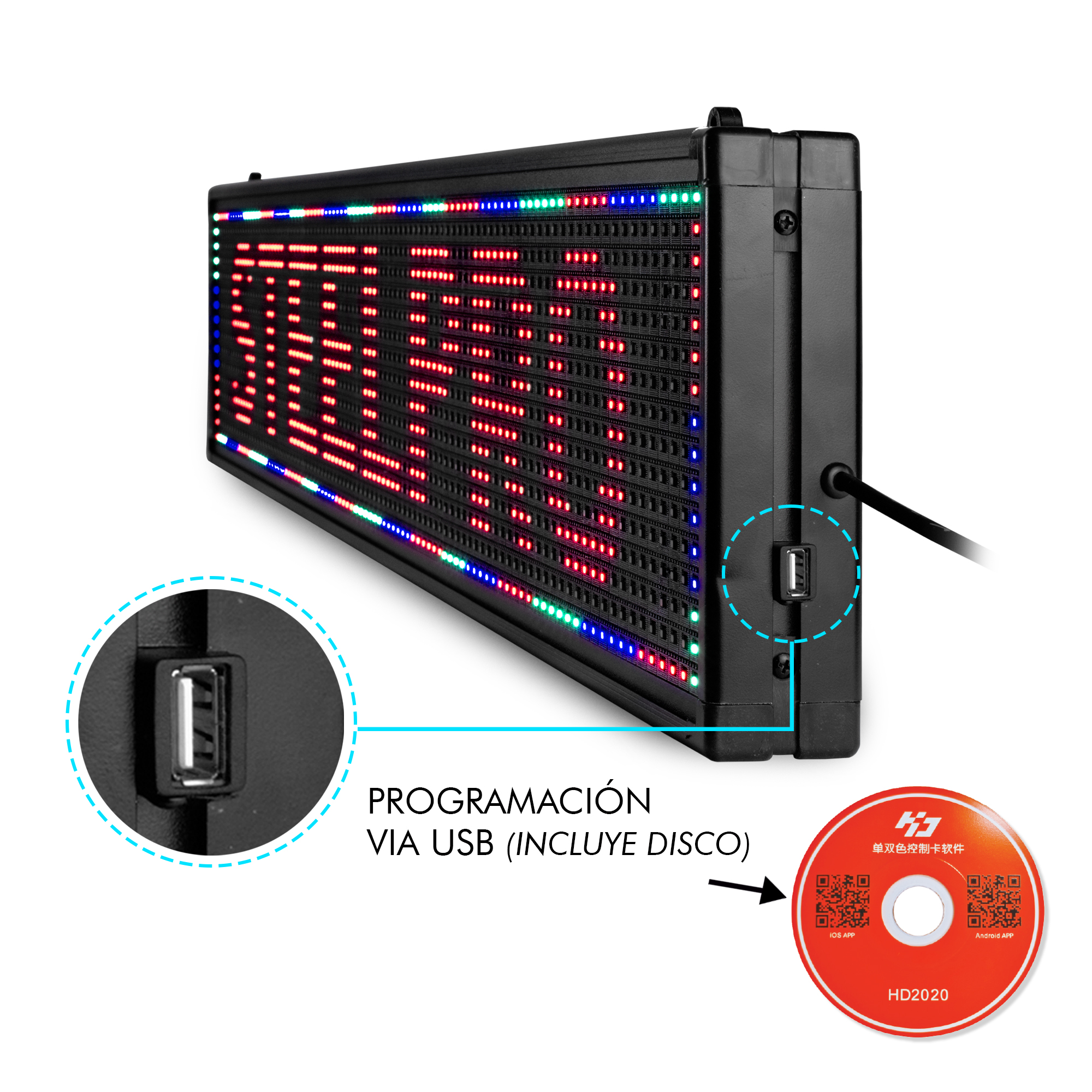 Foto 7 pulgar | Letrero Led Programable Wifi Publicidad 100cmx20cm Steelpro