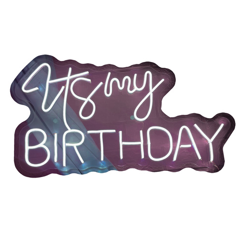 Letrero Led Neón Isha Láser 'It's My Birthday'