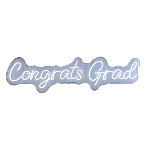 Letrero Led Neón Isha Láser 'Congrats Grad'