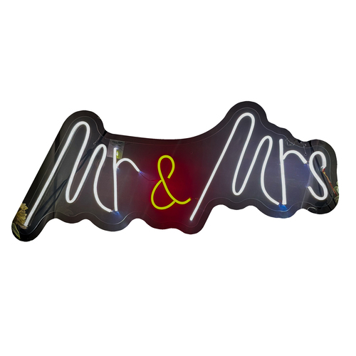 Letrero Led Neón Mr & Mrs Boda Wedding Evento Decorativo Luminoso