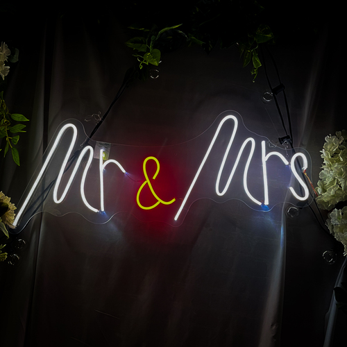 Foto 3 pulgar | Letrero Led Neón Mr & Mrs Boda Wedding Evento Decorativo Luminoso