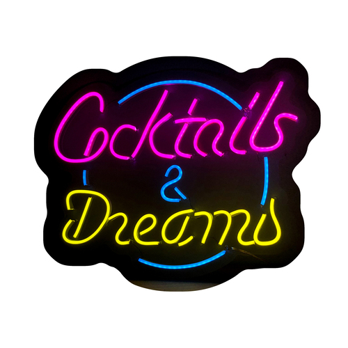 Foto 2 pulgar | Letrero Led Neón Cocktails And Dreams Negocio Luminoso