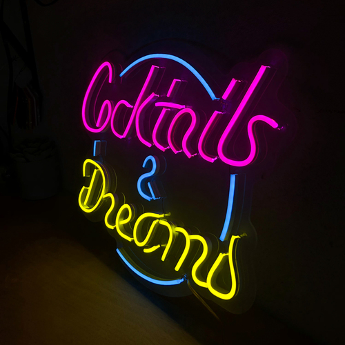 Foto 4 pulgar | Letrero Led Neón Cocktails And Dreams Negocio Luminoso