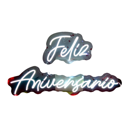 Letrero Led Neón Feliz Aniversario Evento Luminoso Decorativo