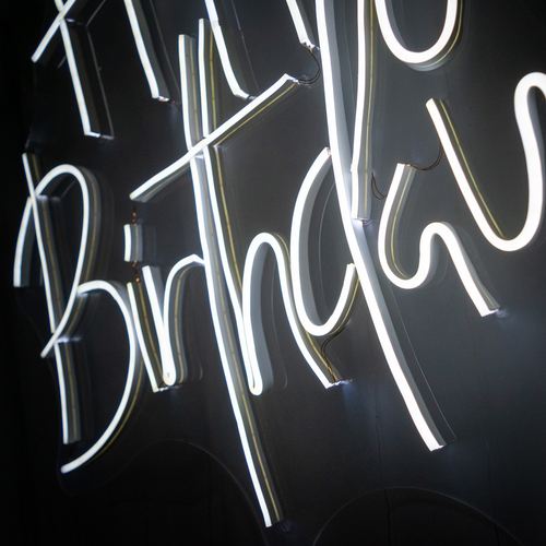Foto 6 pulgar | Letrero Led Neón Happy Birthday Tipografía Evento Cumpleaños Luminoso