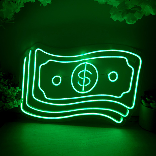 Foto 3 pulgar | Letrero Led Neón Billetes Dinero Money Dollar Dólares Negocio Decoración Luminosa