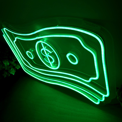 Foto 3 | Letrero Led Neón Billetes Dinero Money Dollar Dólares Negocio Decoración Luminosa