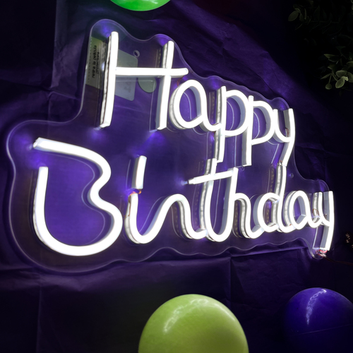 Foto 5 pulgar | Letrero Led Neón Happy Birthday Decoración Luminosa Evento Cumpleaños 40x21