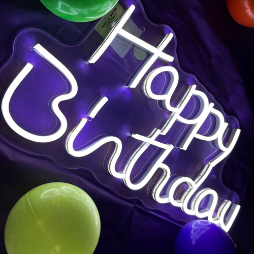 Foto 6 pulgar | Letrero Led Neón Happy Birthday Decoración Luminosa Evento Cumpleaños 40x21