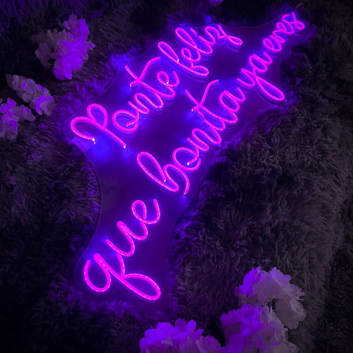 Foto 4 pulgar | Letrero Led Neón Ponte Feliz Que Bonita Ya Eres Luminoso Decorativo