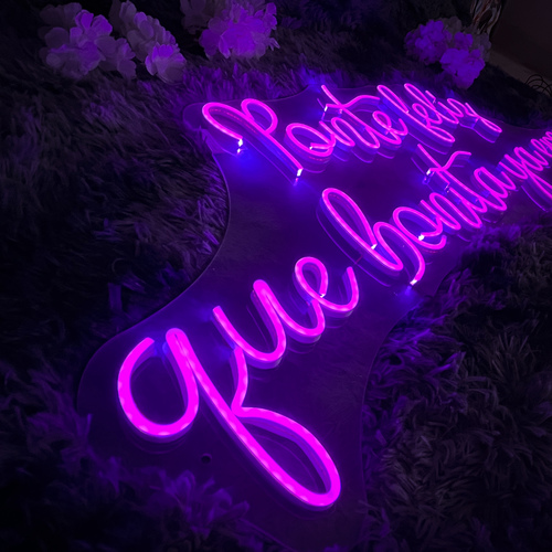 Foto 5 pulgar | Letrero Led Neón Ponte Feliz Que Bonita Ya Eres Luminoso Decorativo