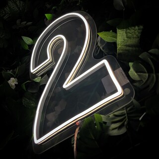 Foto 5 | Letrero Led Neón Número 2 Decorativo Fiesta Luminso 60x37cm