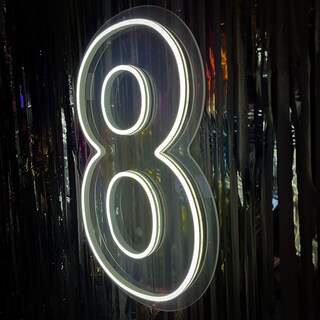 Foto 4 | Letrero Led Neón Número 8 Decorativo Fiesta Luminoso 60x40cm