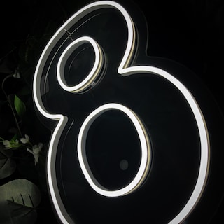 Foto 5 | Letrero Led Neón Número 8 Decorativo Fiesta Luminoso 60x40cm