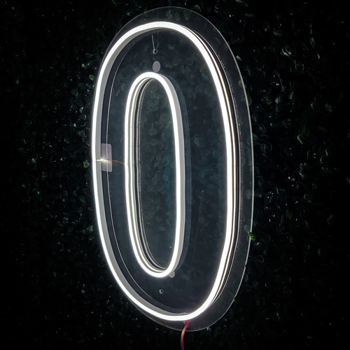 Foto 4 pulgar | Letrero Led Neón Número 0 Decorativo Luminoso Fiesta 80x53cm