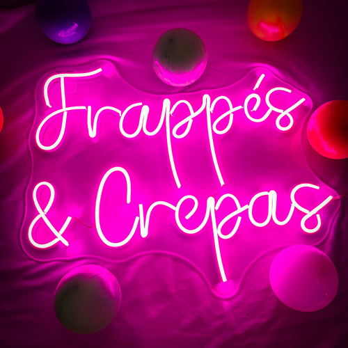 Foto 2 | Letrero Led Neón Frappes & Crepas Negocio Decorativo Postres