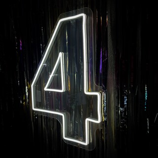 Foto 4 | Letrero Led Neón Número 4 Decorativo Luminoso Fiesta 80x62cm