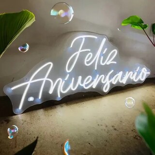 Foto 2 | Letrero Led Neon Feliz Aniversario Decorativo Fiesta Luminoso