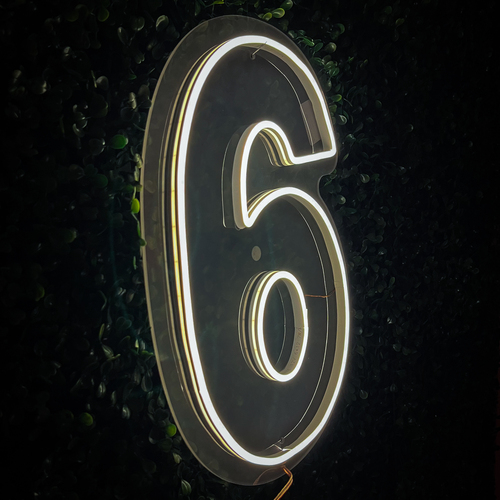 Foto 4 pulgar | Letrero Led Neón Número 6 Decorativo Luminoso Fiesta 80x54cm