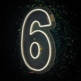 Foto 4 | Letrero Led Neón Número 6 Decorativo Luminoso Fiesta 80x54cm