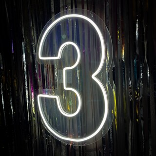 Foto 4 | Letrero Led Neón Número 3 Decorativo Luminoso Fiesta 80x50cm