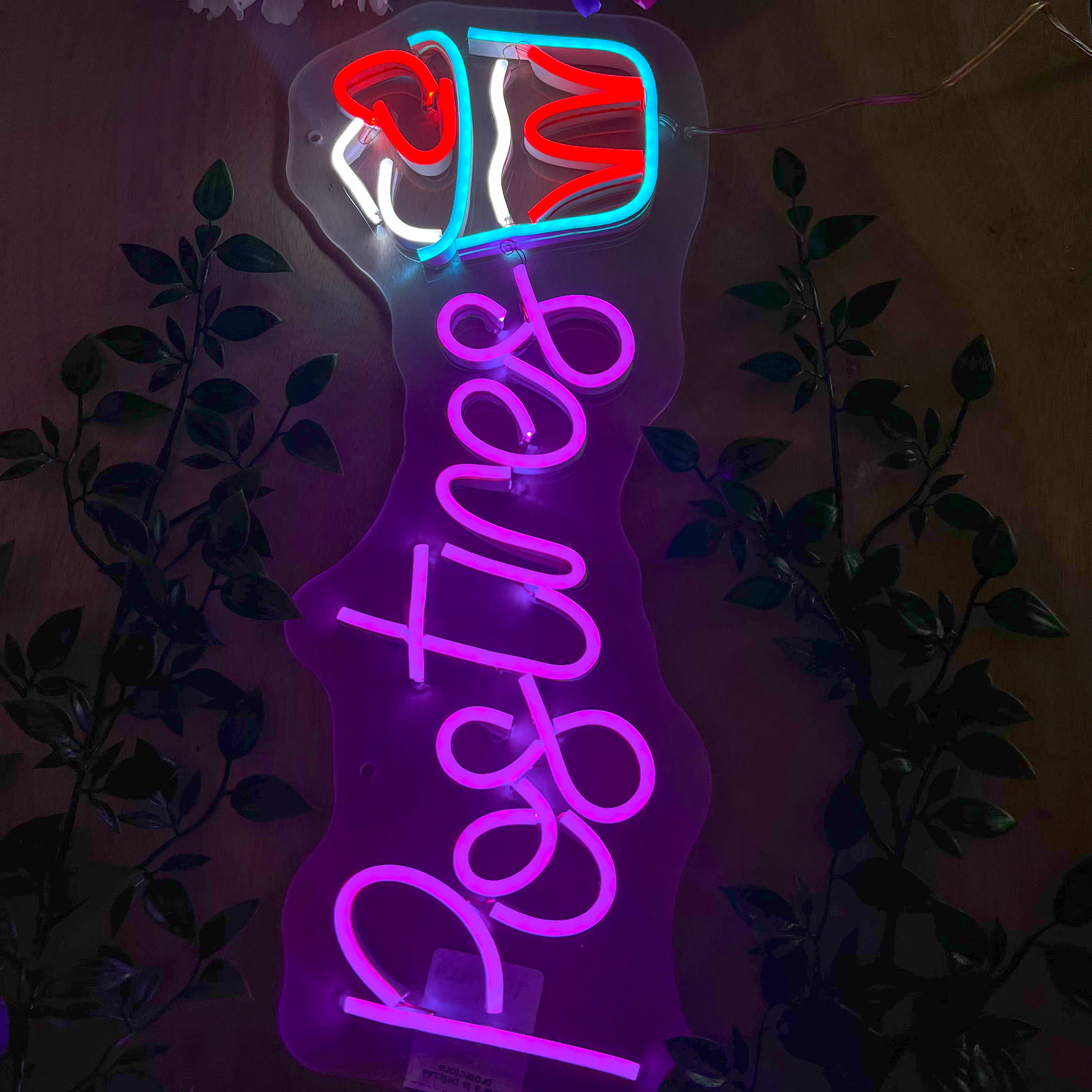 Foto 6 pulgar | Letrero Led Neón Postres+ Vaso De Fresa Luminoso Decorativo Negocio