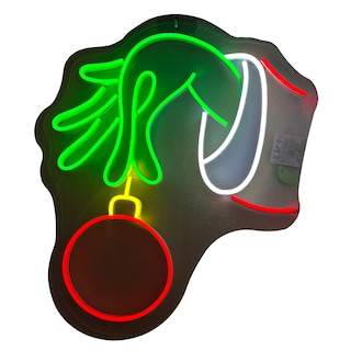 Foto 1 | Letrero Led Neón Mano Grinch Navidad Decorativo Luminoso