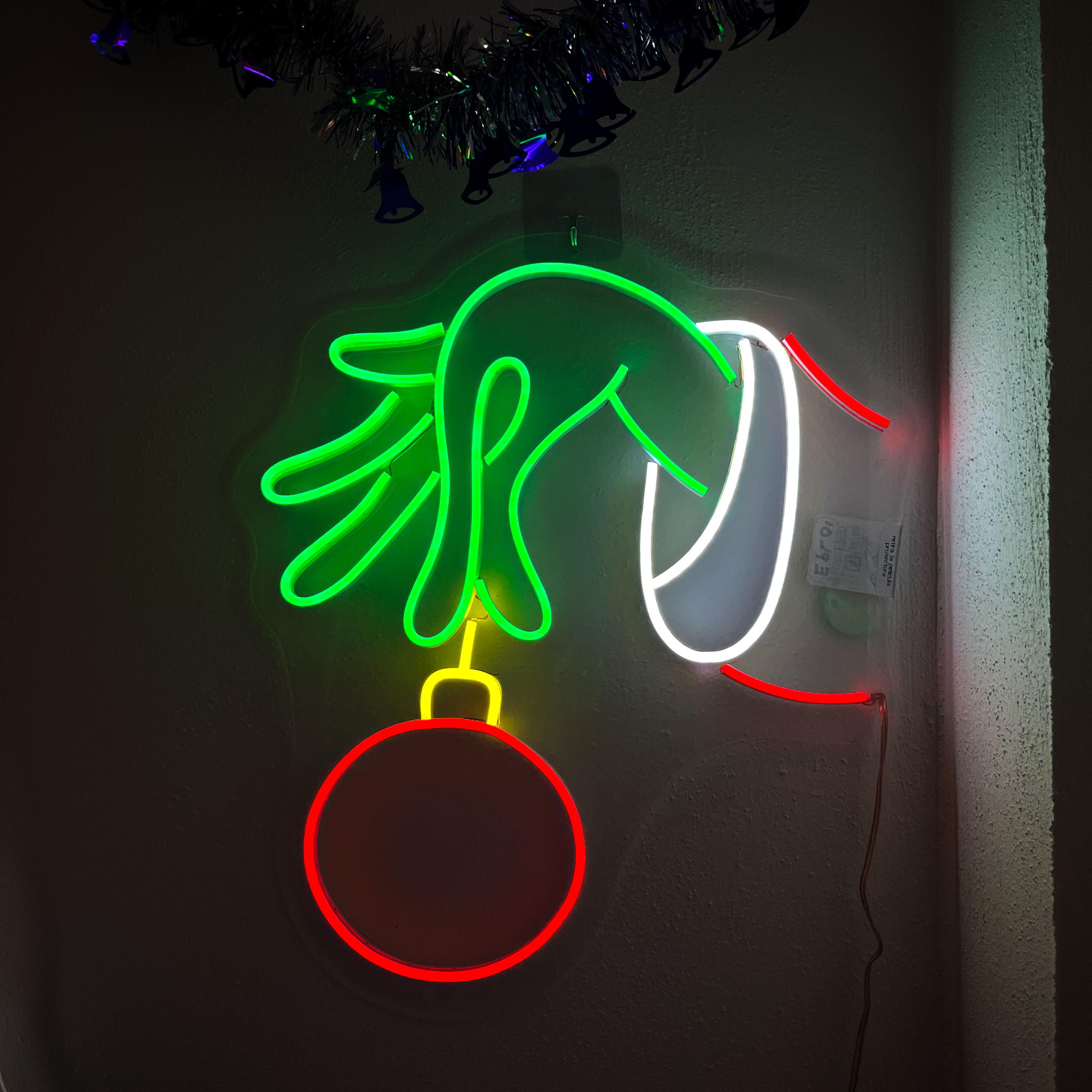 Foto 3 pulgar | Letrero Led Neón Mano Grinch Navidad Decorativo Luminoso