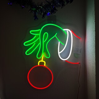 Foto 2 | Letrero Led Neón Mano Grinch Navidad Decorativo Luminoso