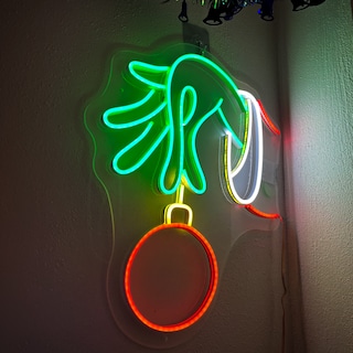 Foto 3 | Letrero Led Neón Mano Grinch Navidad Decorativo Luminoso