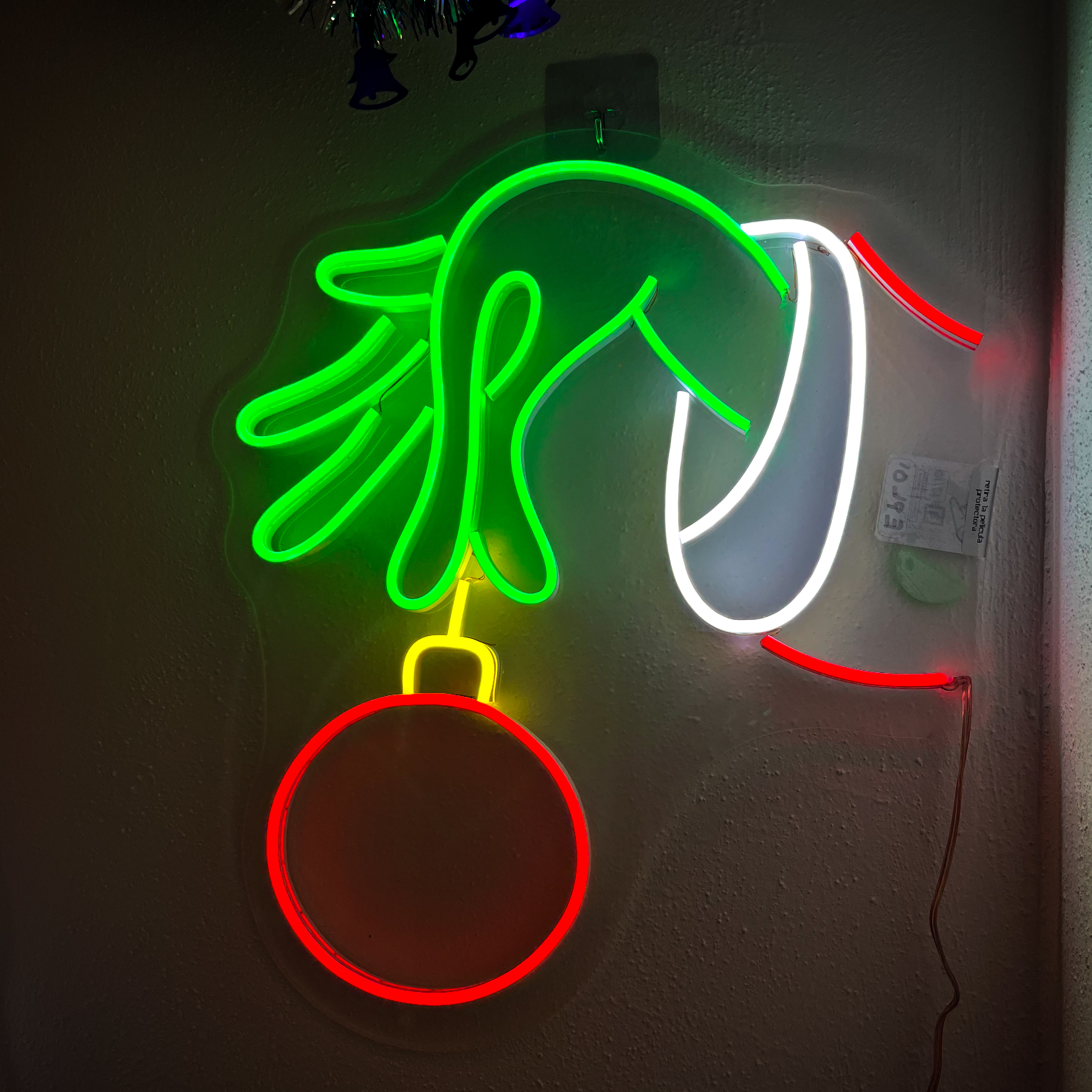 Foto 6 pulgar | Letrero Led Neón Mano Grinch Navidad Decorativo Luminoso